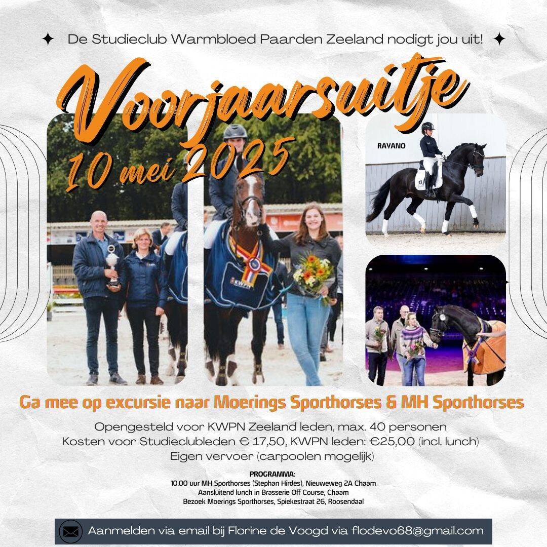 Uitnodiging Studieclub Warmbloed Paarden Zeeland