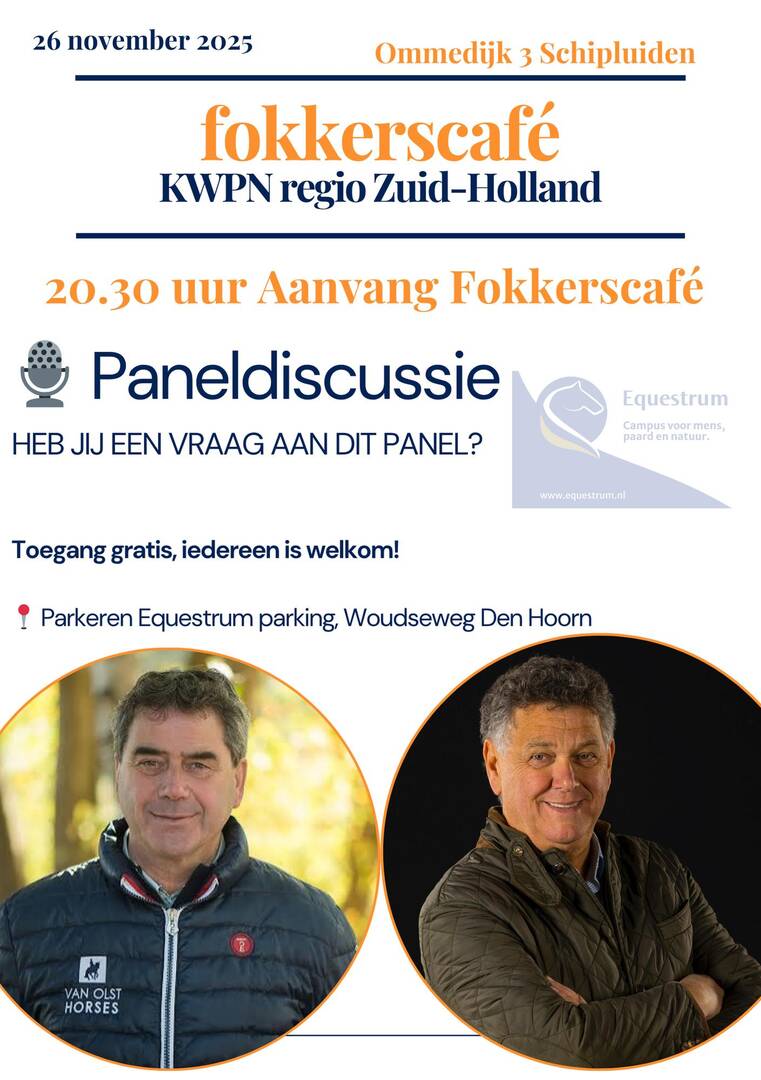 FOKKERSCAFÉ KWPN REGIO ZUID HOLLAND....IEDEREEN WELKOM